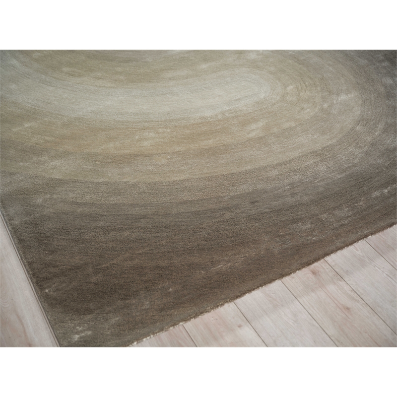 Mitomo Hand-Tufted Wool/Bamboo Silk Taupe 9'x12' Area Rug
