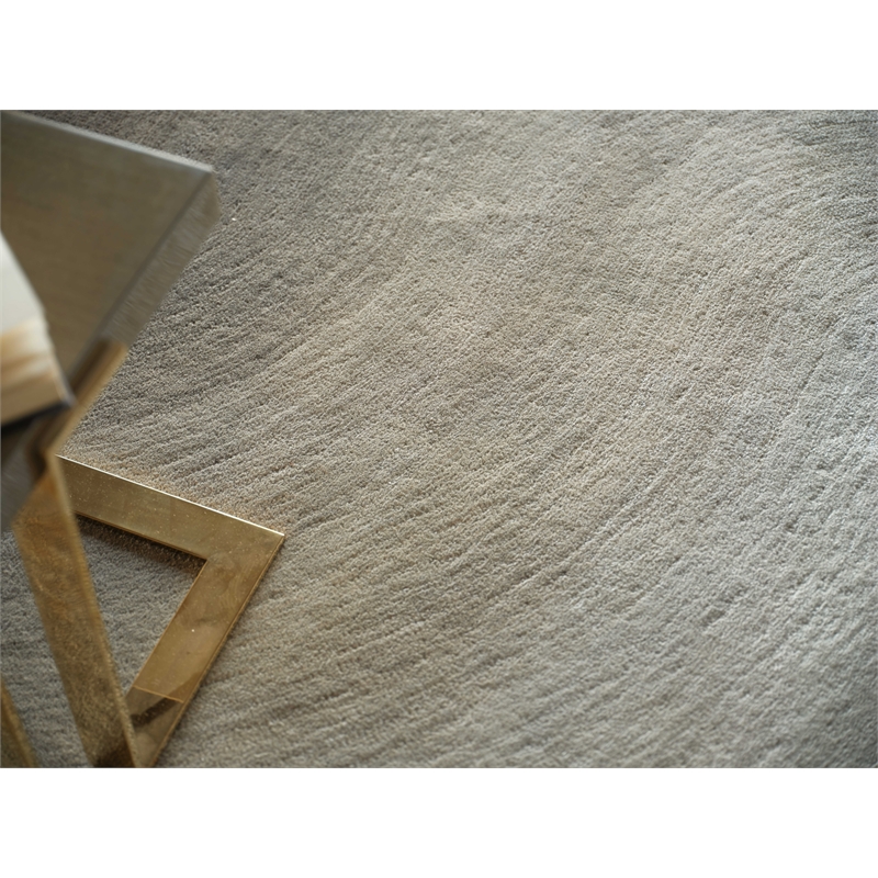 Mitomo Hand-Tufted Wool/Bamboo Silk Taupe 9'x12' Area Rug