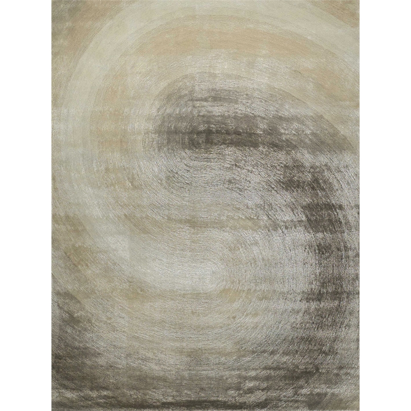 Mitomo Hand-Tufted Wool/Bamboo Silk Taupe 9'x12' Area Rug