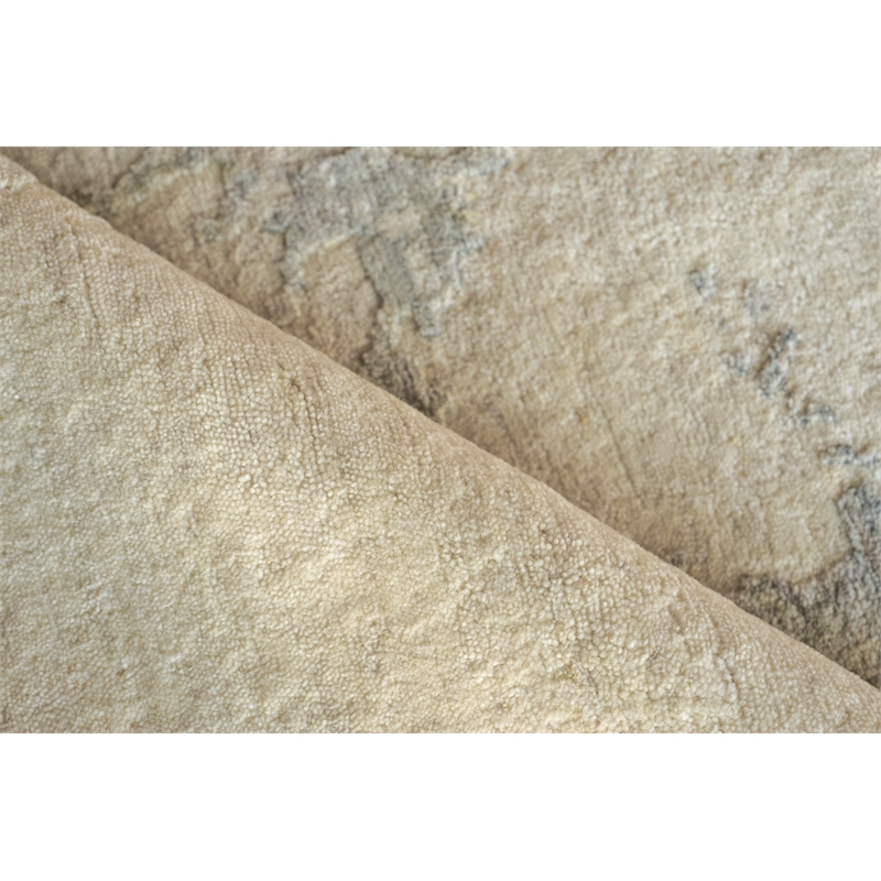 Moderno Hand-Knotted New Zealand Wool Ivory/Black/Silver 8'x10' Area Rug
