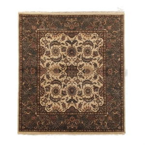 Moghul Hand-Knotted New Zealand Wool Ivory/Sage 9'x10' Area Rug