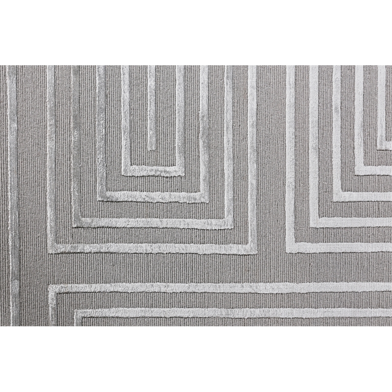 Metro Velvet Hand-Knotted Wool/Viscose Silver 10'x14' Area Rug