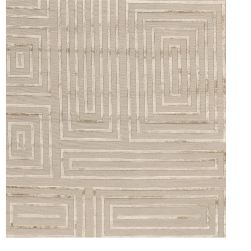 Metro Velvet Hand-Knotted Wool/Viscose Beige 6'x9' Area Rug