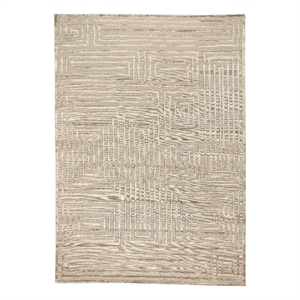Metro Velvet Hand-Knotted Wool/Viscose Beige 6'x9' Area Rug