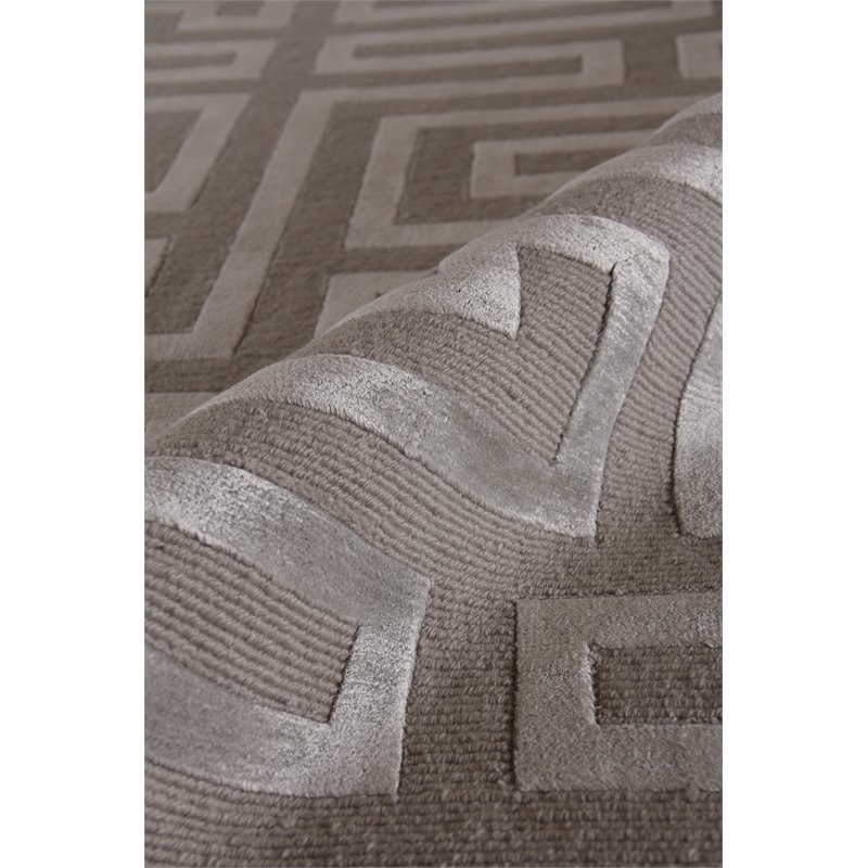 Metro Velvet Hand-Knotted Wool/Viscose Silver 8'x10' Area Rug