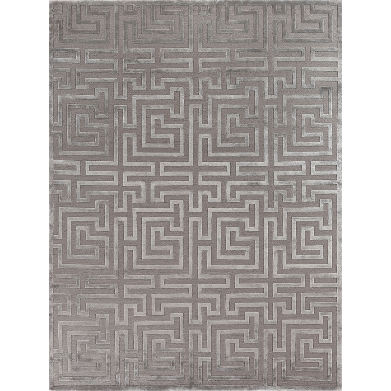 Metro Velvet Hand-Knotted Wool/Viscose Silver 8'x10' Area Rug