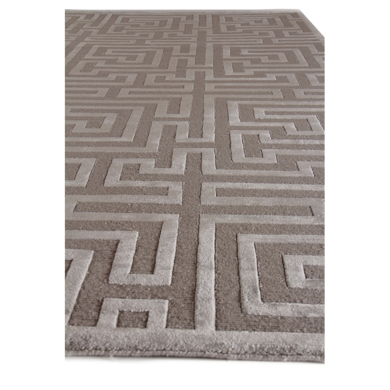 Metro Velvet Hand-Knotted Wool/Viscose Silver 9'x12' Area Rug