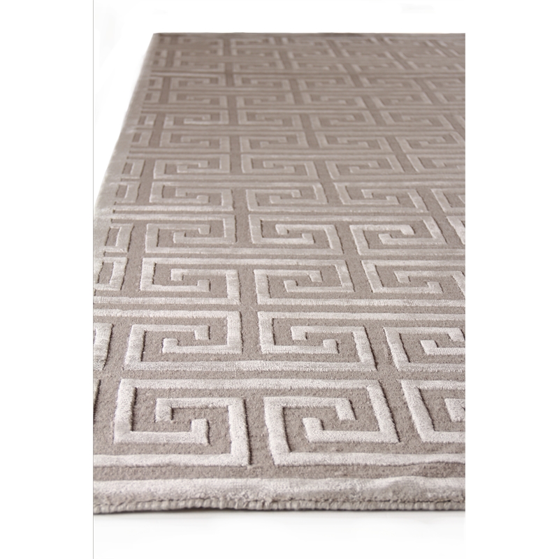 Metro Velvet Hand-Knotted Wool/Viscose Light Silver 12'x15' Area Rug