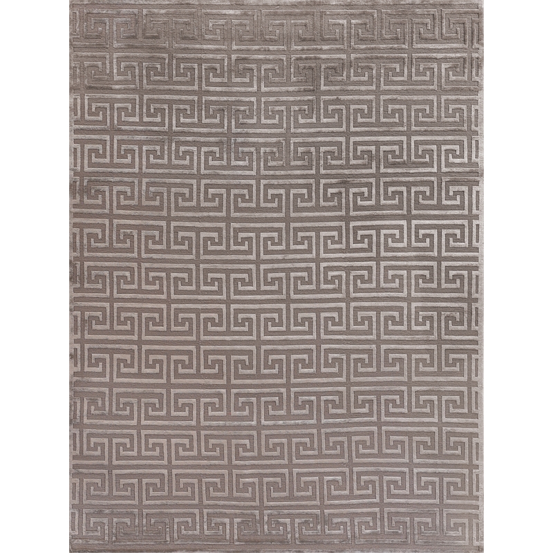 Metro Velvet Hand-Knotted Wool/Viscose Light Silver 12'x15' Area Rug