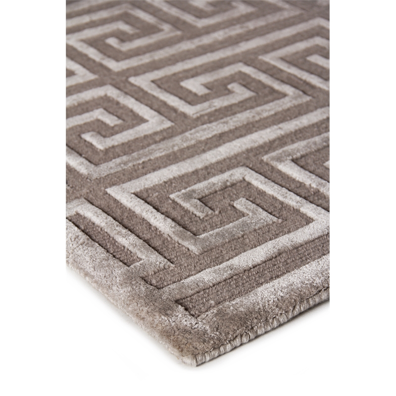 Metro Velvet Hand-Knotted Wool/Viscose Light Silver 8'x10' Area Rug