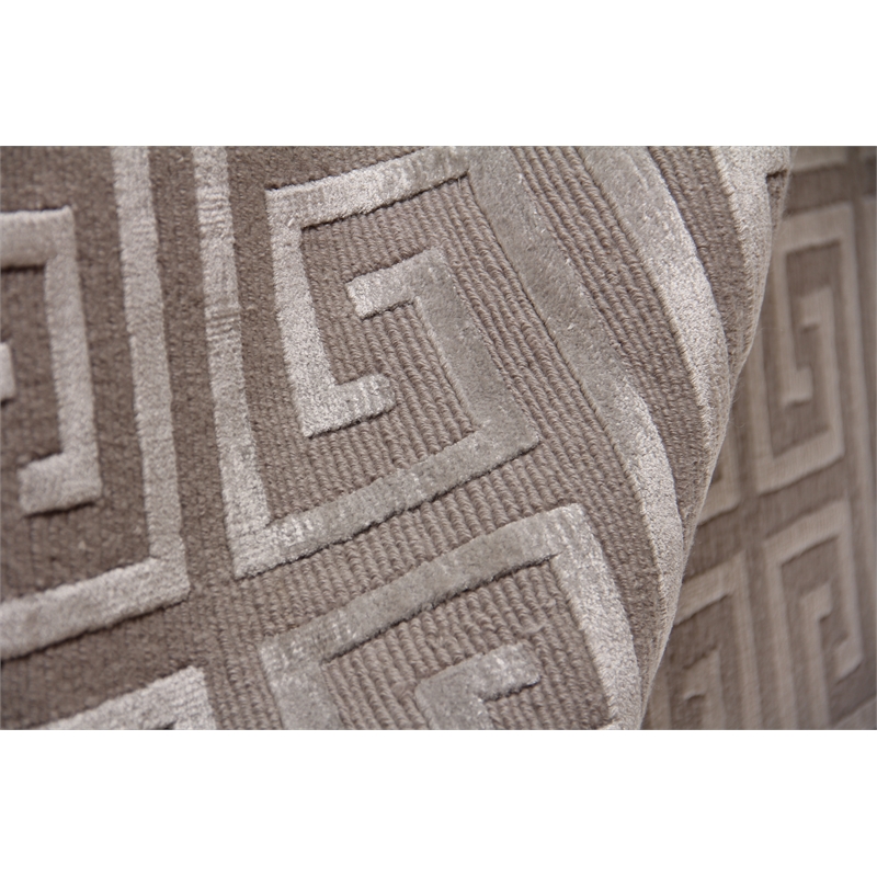 Metro Velvet Hand-Knotted Wool/Viscose Light Silver 8'x10' Area Rug