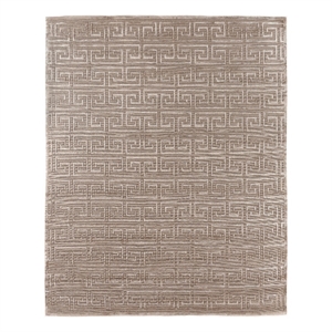 Metro Velvet Hand-Knotted Wool/Viscose Light Beige 8'x10' Area Rug