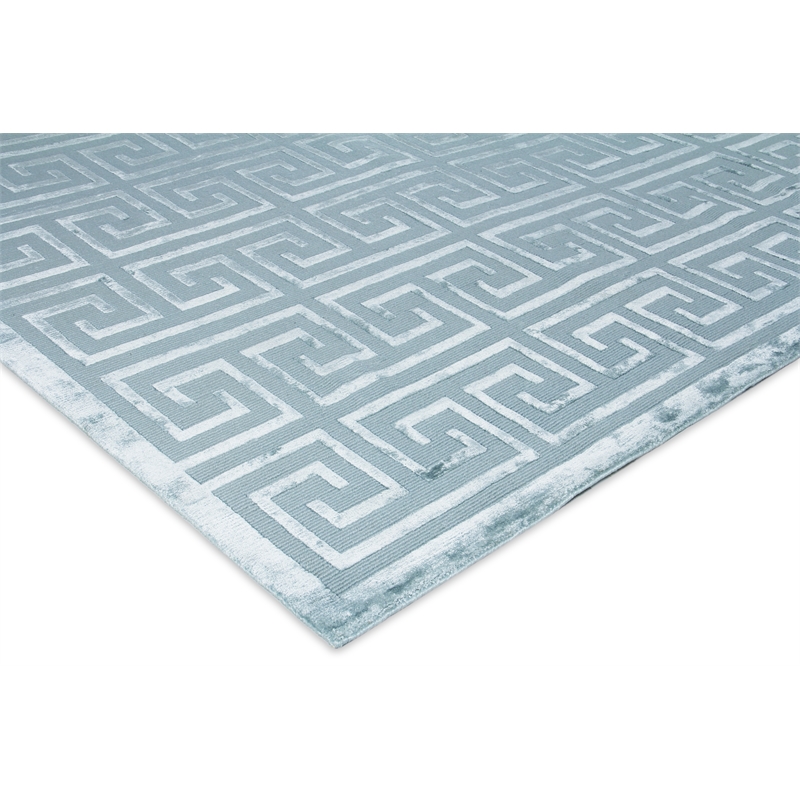 Metro Velvet Hand-Knotted Wool/Viscose Ivory/Silver 9'x12' Area Rug