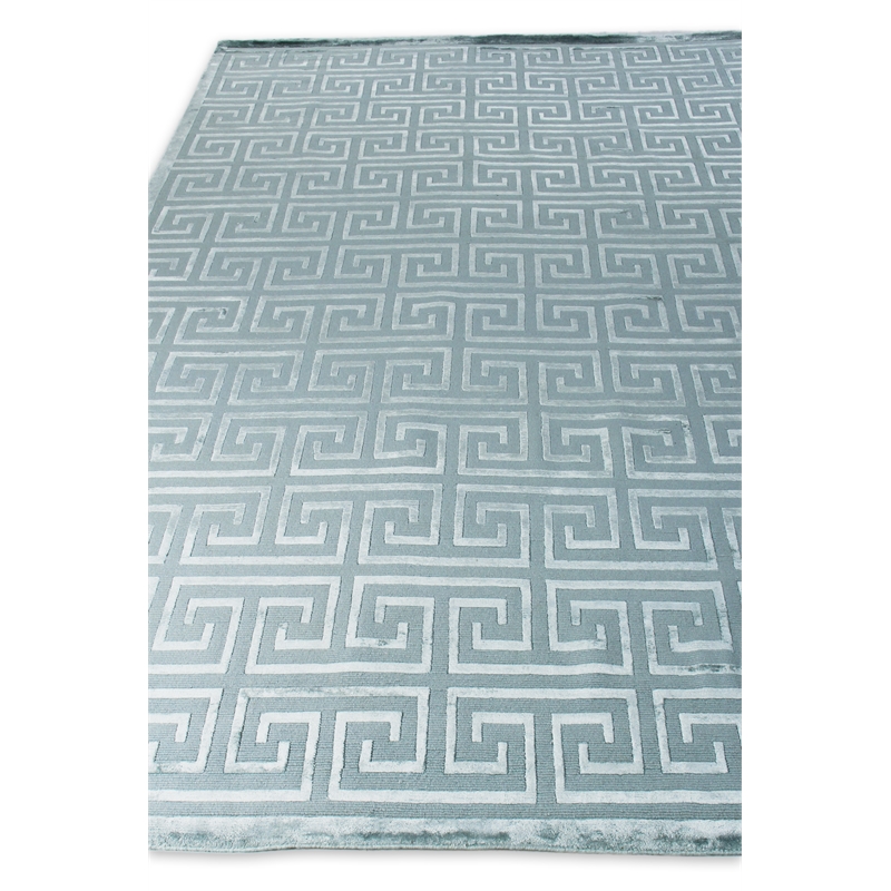 Metro Velvet Hand-Knotted Wool/Viscose Ivory/Silver 9'x12' Area Rug