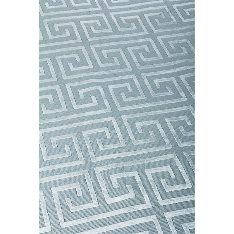 Metro Velvet Hand-Knotted Wool/Viscose Ivory/Silver 9'x12' Area Rug