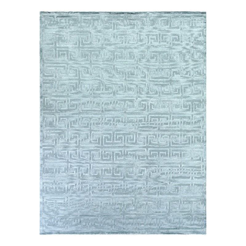 Metro Velvet Hand-Knotted Wool/Viscose Ivory/Silver 9'x12' Area Rug