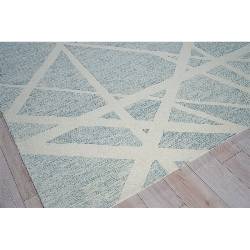 Miami Hand-Tufted New Zealand Wool Silver/Ivory 12'x15' Area Rug