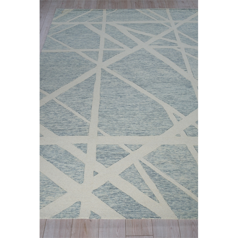 Miami Hand-Tufted New Zealand Wool Silver/Ivory 12'x15' Area Rug
