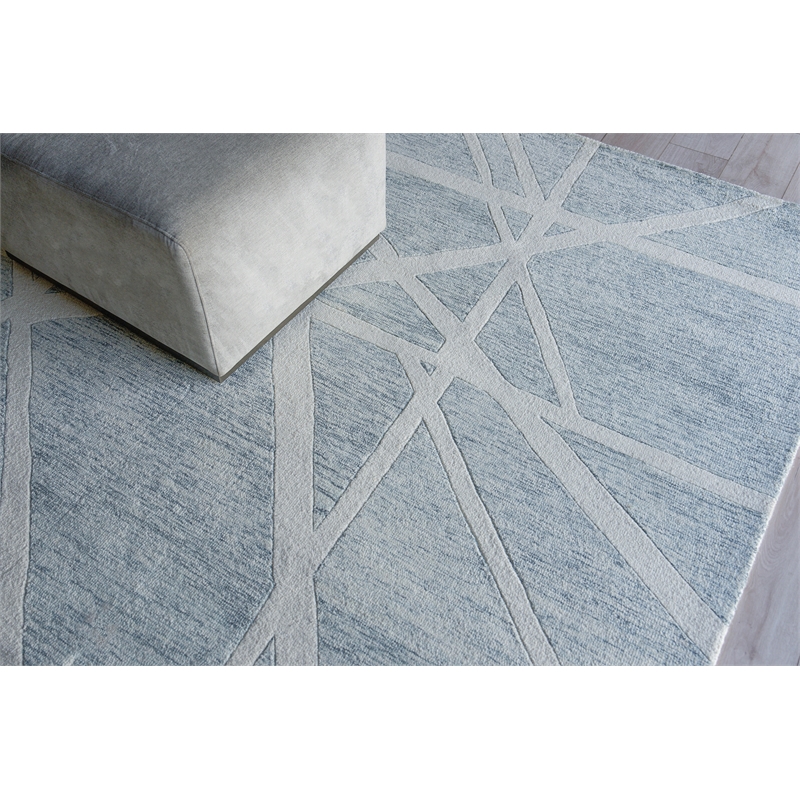 Miami Hand-Tufted New Zealand Wool Silver/Ivory 12'x15' Area Rug