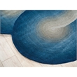 Mitomo Hand-Tufted Wool/Bamboo Silk Gray/Blue 5'x7' Shape Area Rug