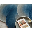 Mitomo Hand-Tufted Wool/Bamboo Silk Gray/Blue 5'x7' Shape Area Rug