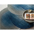 Mitomo Hand-Tufted Wool/Bamboo Silk Gray/Blue 5'x7' Shape Area Rug