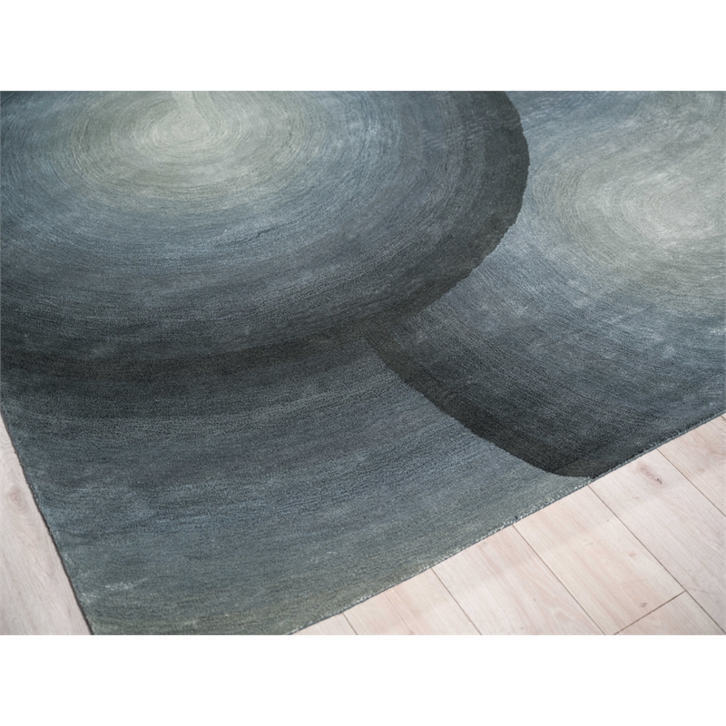 Mitomo Hand-Tufted Wool/Bamboo Silk Sea Green 4'x6' Area Rug