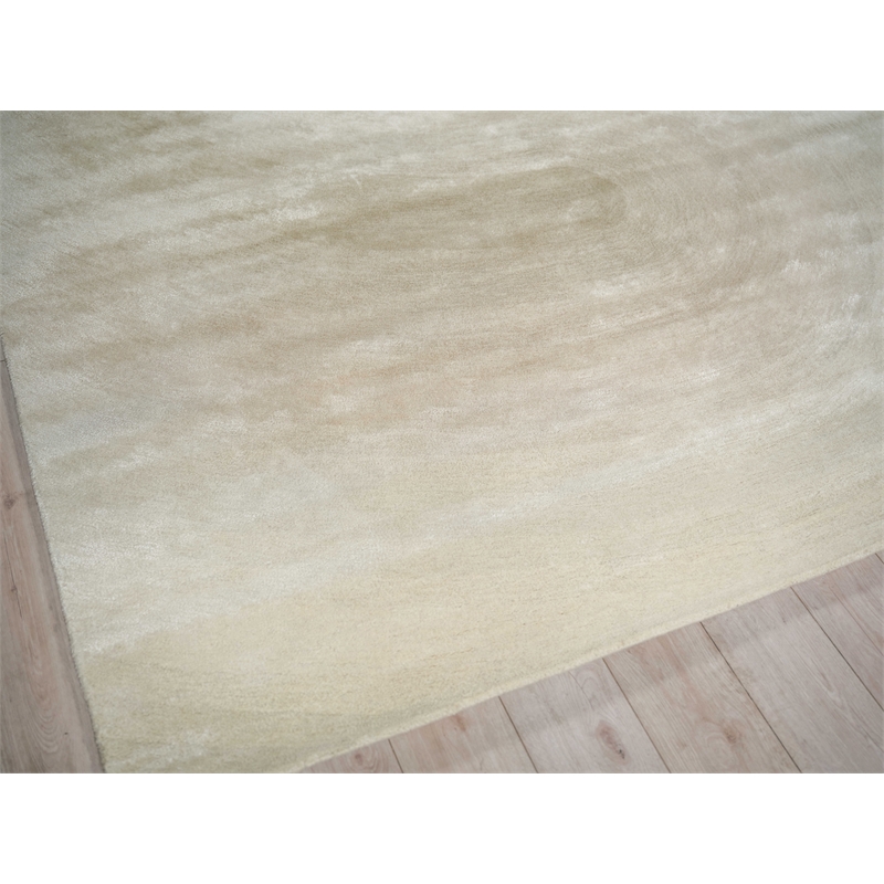 Mitomo Hand-Tufted Wool/Bamboo Silk Pearl 12'x15' Area Rug
