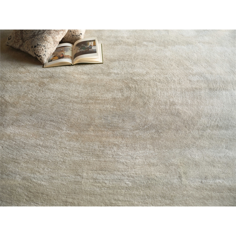 Mitomo Hand-Tufted Wool/Bamboo Silk Pearl 9'x12' Area Rug