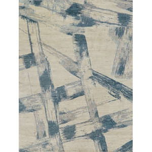 Moderno Hand-Knotted New Zealand Wool Blue/Taupe 10'x14' Area Rug