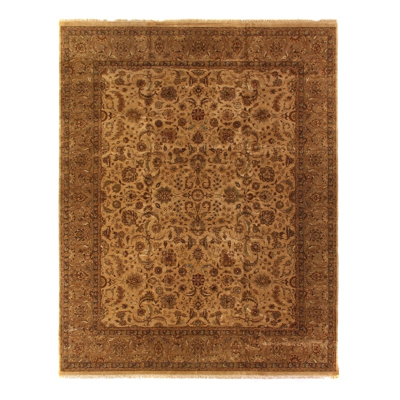 Moghul Hand-Knotted New Zealand Wool Wheat/Camel 14'x18' Area Rug