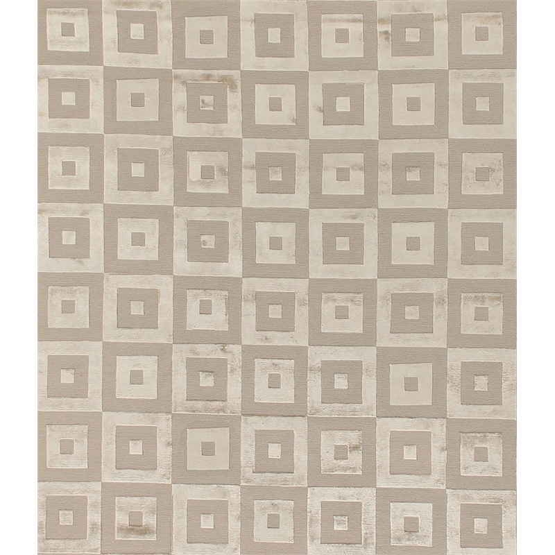 Metro Velvet Hand-Knotted Wool/Viscose Beige 8'x10' Area Rug