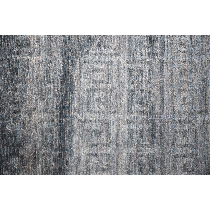 Metro Velvet Hand-Knotted Wool/Viscose Sea Blue 10'x14' Area Rug