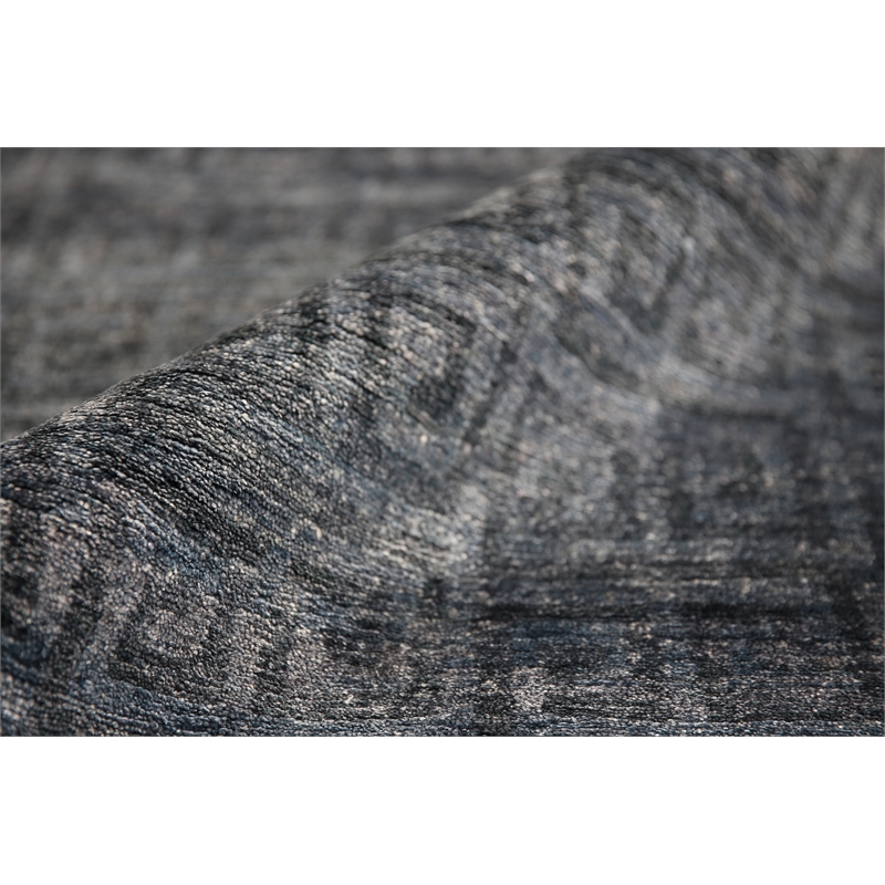 Metro Velvet Hand-Knotted Wool/Viscose Sea Blue 10'x14' Area Rug
