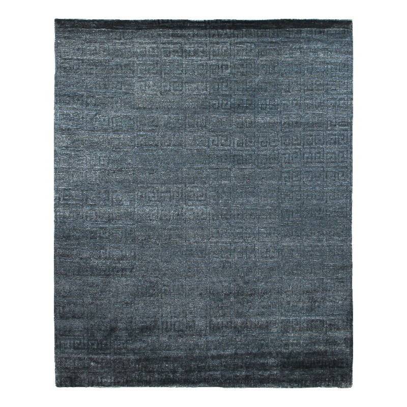 Metro Velvet Hand-Knotted Wool/Viscose Sea Blue 10'x14' Area Rug