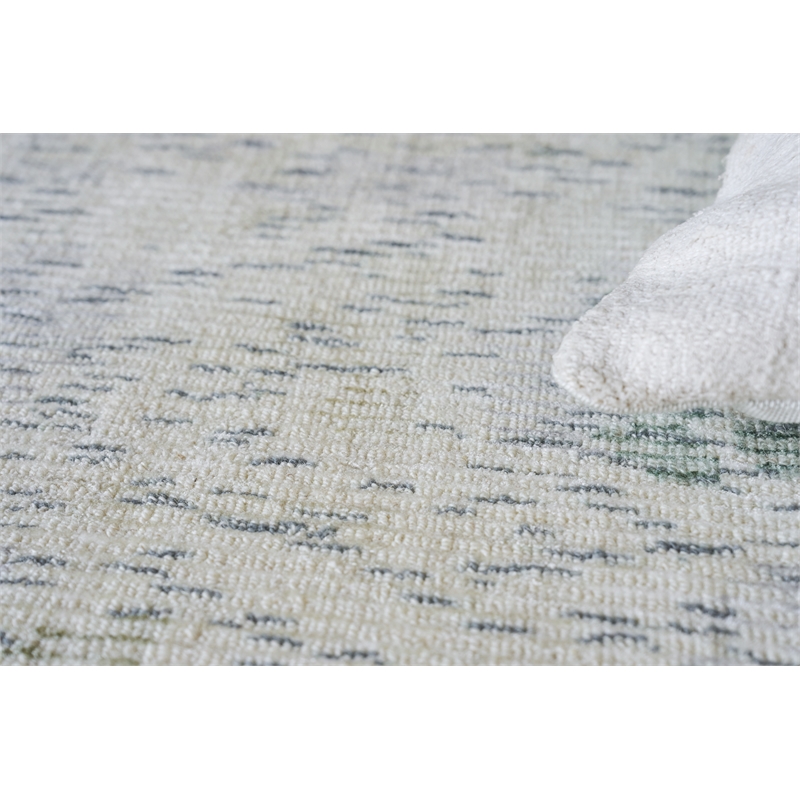 Mineral Handloomed Wool/Bamboo Silk Green 12'x15' Area Rug
