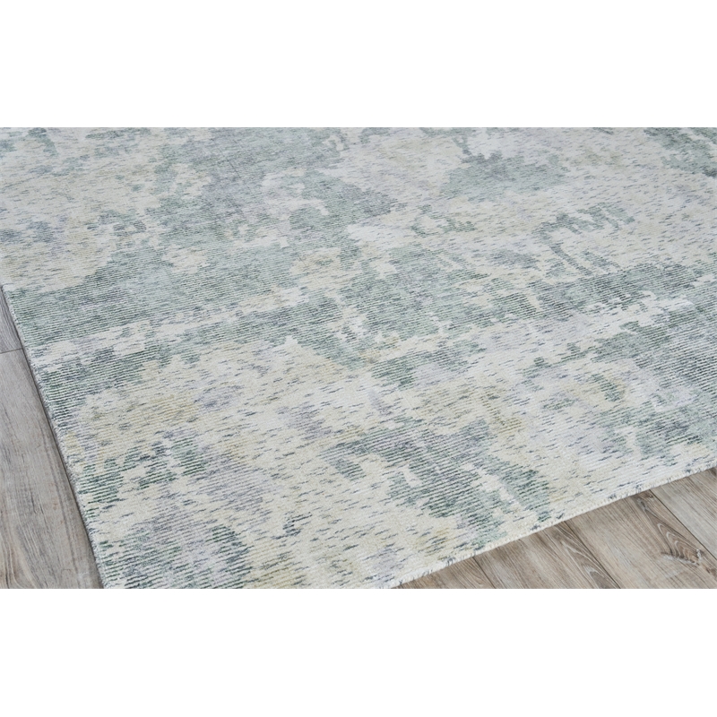Mineral Handloomed Wool/Bamboo Silk Green 14'x18' Area Rug