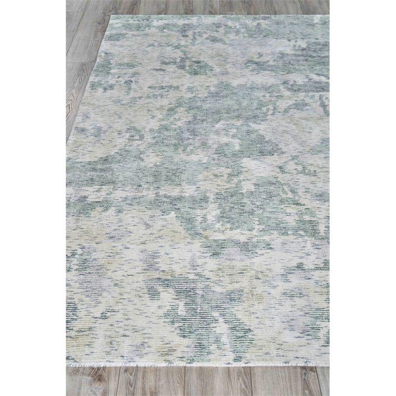 Mineral Handloomed Wool/Bamboo Silk Green 14'x18' Area Rug