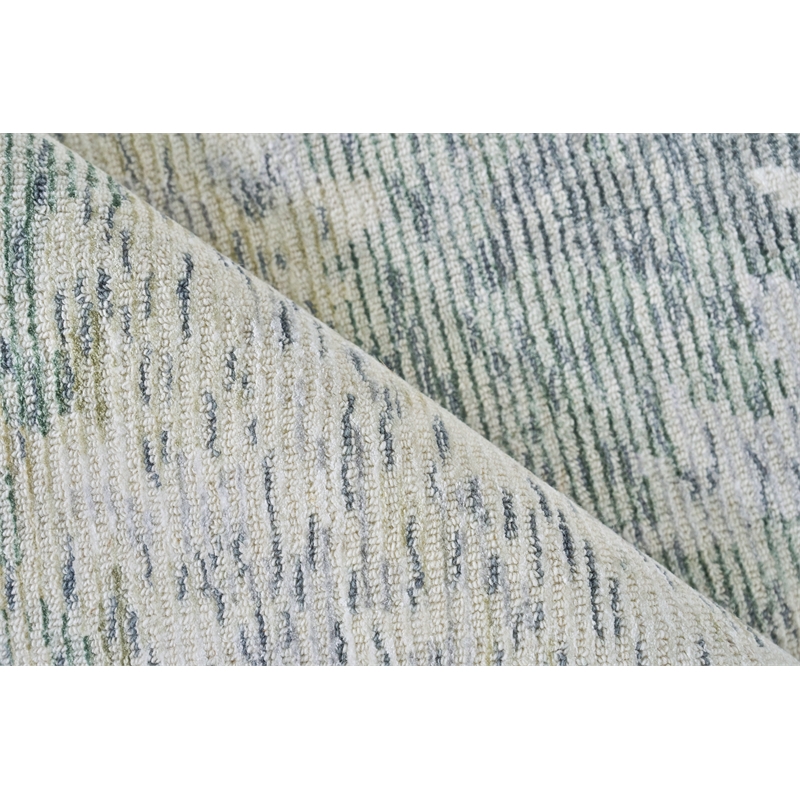 Mineral Handloomed Wool/Bamboo Silk Green 8'x10' Area Rug