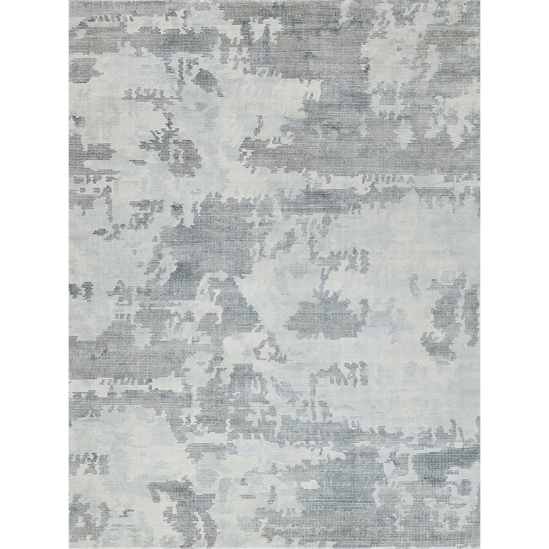Mineral Handloomed Wool/Bamboo Silk Silver/Gray 12'x15' Area Rug