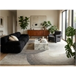 Mitomo Hand-Tufted Wool/Bamboo Silk Charcoal/Ivory 12'x15' Area Rug