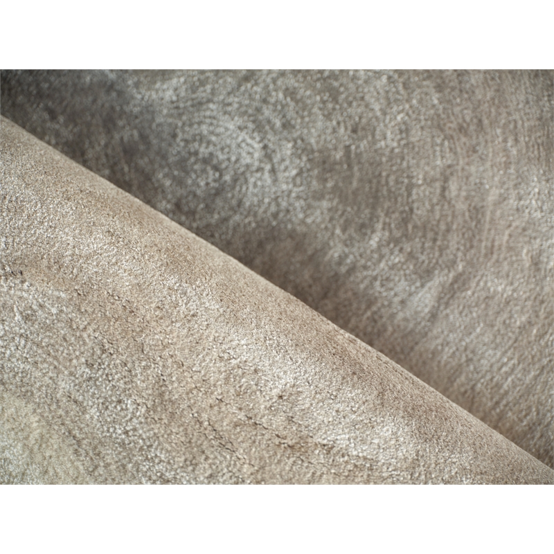 Mitomo Hand-Tufted Wool/Bamboo Silk Charcoal/Ivory 5'x7' Shape Area Rug