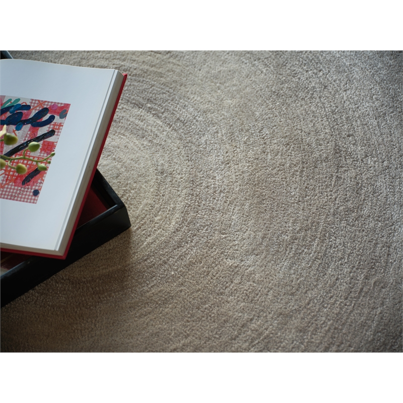 Mitomo Hand-Tufted Wool/Bamboo Silk Charcoal/Ivory 6'x9' Area Rug