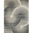 Mitomo Hand-Tufted Wool/Bamboo Silk Charcoal/Ivory 6'x9' Area Rug