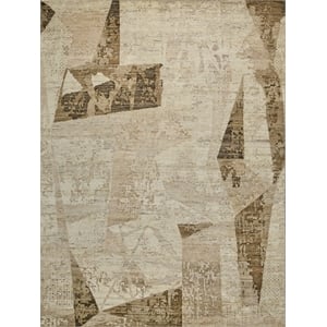 Moderno Hand-Knotted New Zealand Wool Beige/Taupe/Brown 6'x9' Area Rug