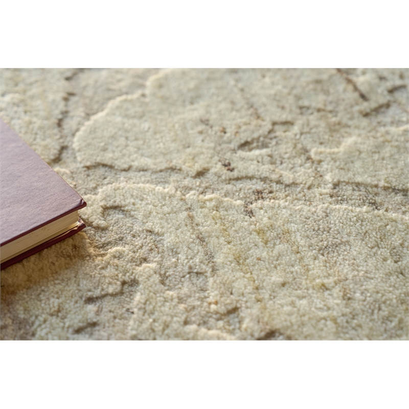 Moderno Hand-Knotted New Zealand Wool Beige/Taupe/Brown 8'x10' Area Rug
