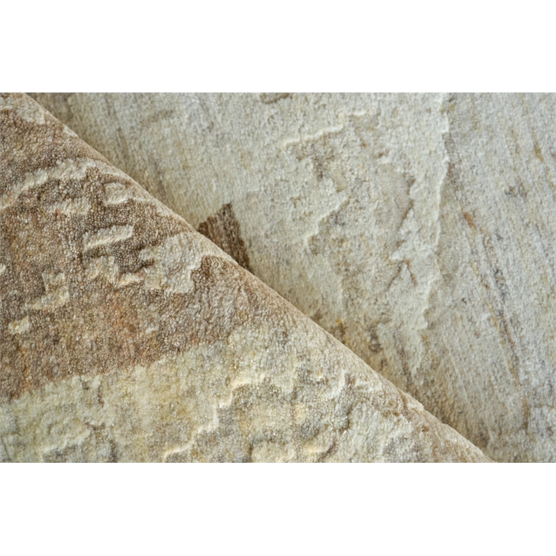 Moderno Hand-Knotted New Zealand Wool Beige/Taupe/Brown 9'x12' Area Rug