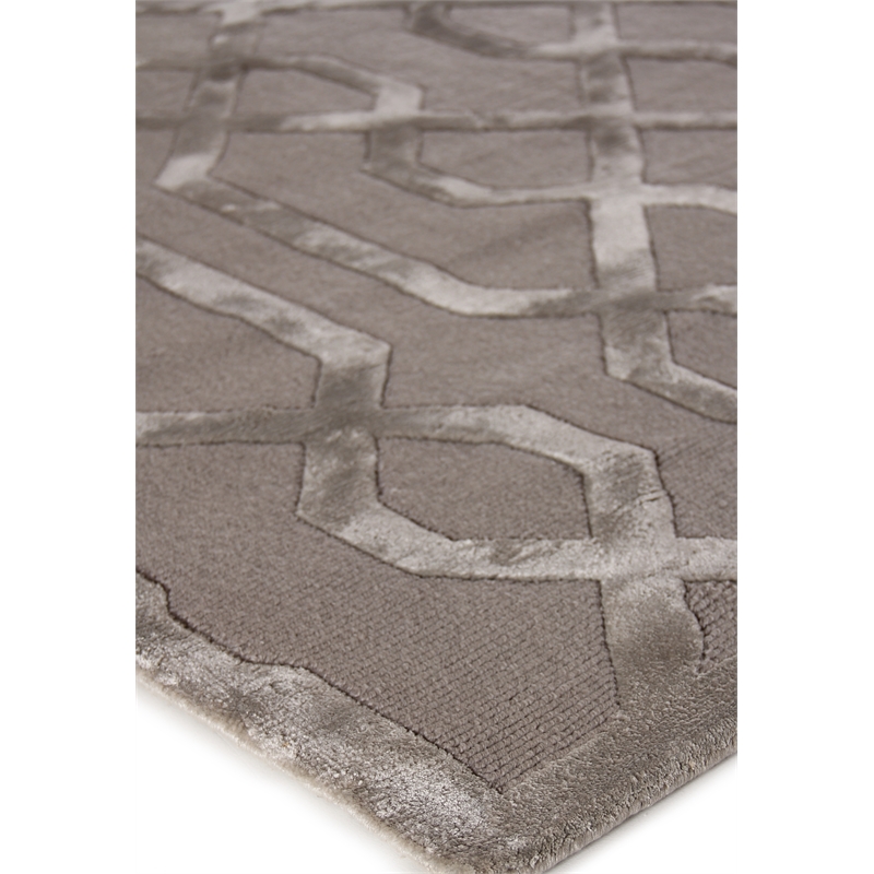 Metro Velvet Hand-Knotted Wool/Viscose Silver 8'x10' Area Rug