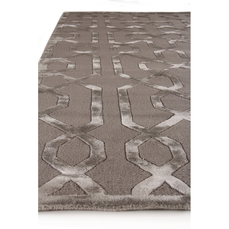 Metro Velvet Hand-Knotted Wool/Viscose Silver 8'x10' Area Rug