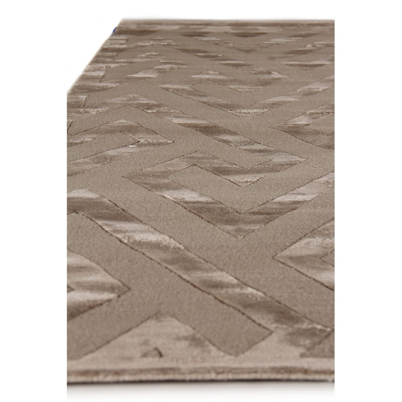 Metro Velvet Hand-Knotted Wool/Viscose Light Beige 8'x10' Area Rug